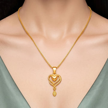 PRAO Necklace Anti-Tarnish Open Heart Chain