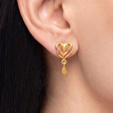 PRAO Earrings Anti-Tarnish Heart Drop Dangles