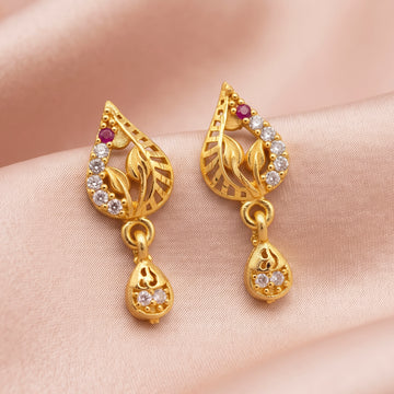PRAO Earrings Anti-Tarnish Filigree Leaf Dangles