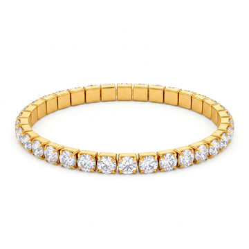 PRAO Bracelet Anti-Tarnish Stretch Rhinestone Tennis (Adjustable Size)