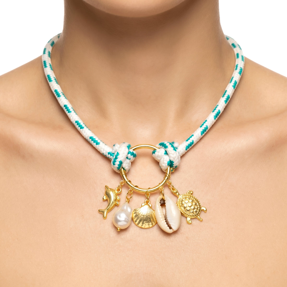 PRAO Necklace Anti-Tarnish Nautical Charms Choker Chain