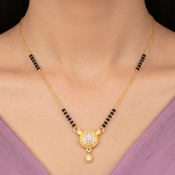 PRAO Necklace Anti-Tarnish Stone Circle Mangalsutra