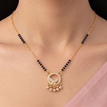 PRAO Necklace Anti-Tarnish Butterfly Circle Mangalsutra