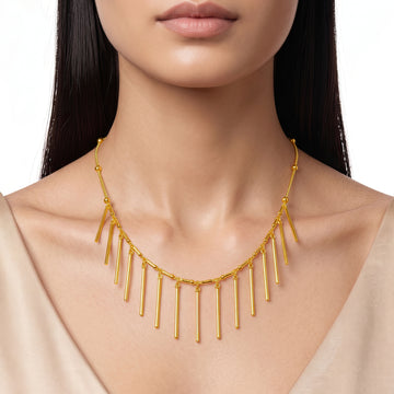 PRAO Necklace Anti-Tarnish Bar Charm Chain