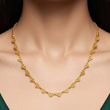 PRAO Necklace Anti-Tarnish Heart Link Chain