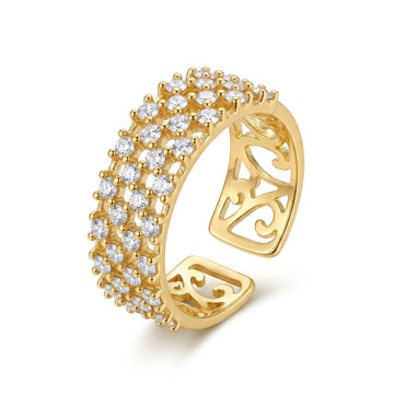 PRAO Ring Anti-Tarnish Heart Crystal Band (Adjustable Size)