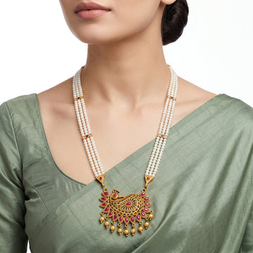 PRAO Necklace Anti-Tarnish Peacock Pearl