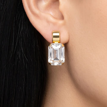 PRAO Earrings Anti-Tarnish Geometric Crystal Dangles