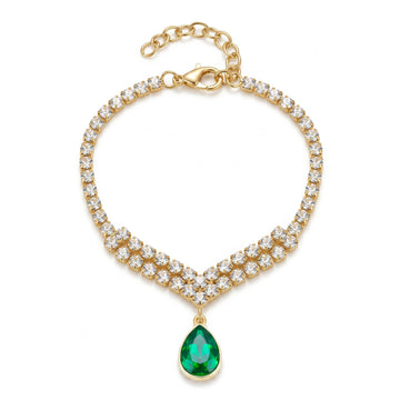 PRAO Bracelet Anti-Tarnish Green Charm Chain (Adjustable Size)