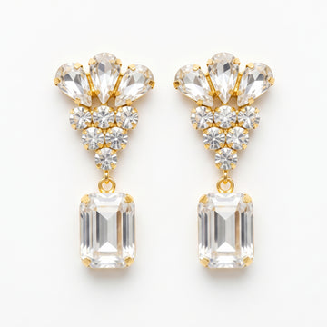 PRAO Earrings Anti-Tarnish Crystal Drop Dangles