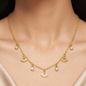 PRAO Necklace Anti-Tarnish Evil Eye Charm Chain