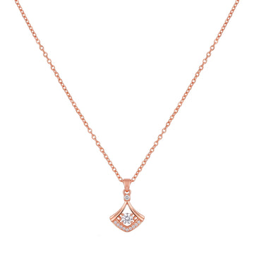 PRAO Necklace Anti-Tarnish Fan CZ Pendant