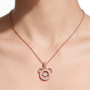 PRAO Necklace Anti-Tarnish Mickey Crystal Pendant