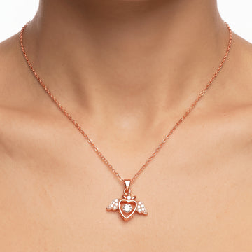 PRAO Necklace Anti-Tarnish Dancing Heart Pendant