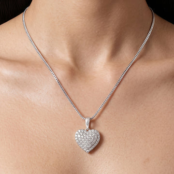 PRAO Necklace Anti-Tarnish Heart Crystal Chain