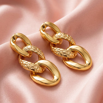 PRAO Earrings Textured Link Dangles