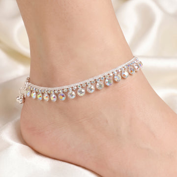PRAO Anklet Anti-Tarnish Iridescent Crystal