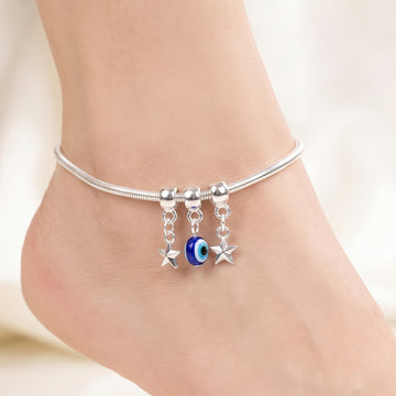 PRAO Anklet Anti-Tarnish Evil Eye Stars
