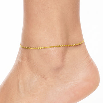 PRAO Anklet Anti-Tarnish Delicate Curb Chain