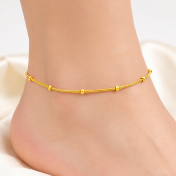 PRAO Anklet Anti-Tarnish Satellite Snake Chain
