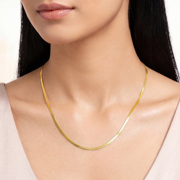 PRAO Necklace Anti-Tarnish Flat Snake Chain
