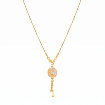PRAO Necklace Anti-Tarnish Crystal Circle Pendant