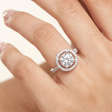 PRAO Ring Anti-Tarnish Square Halo Crystal (Adjustable Size)