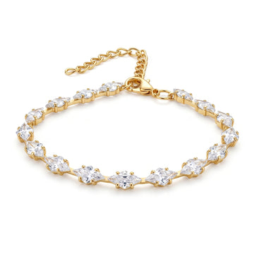 PRAO Bracelet Anti-Tarnish Big Marquise Crystal (Adjustable Size)