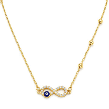 PRAO Necklace Anti-Tarnish Infinity Evil Eye Chain