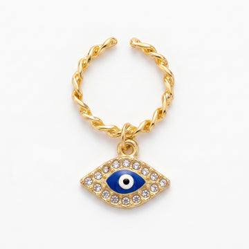PRAO Ring Anti-Tarnish Evil Eye Charm (Adjustable Size)