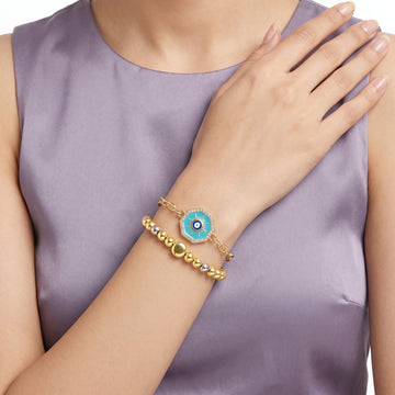 PRAO Bracelet Anti-Tarnish Evil Eye Stack (Adjustable Size)