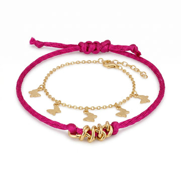 PRAO Bracelet Anti-Tarnish Butterfly Stack (Adjustable Size)