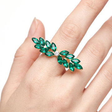 PRAO Ring Anti-Tarnish Marquise Green (Adjustable Size)