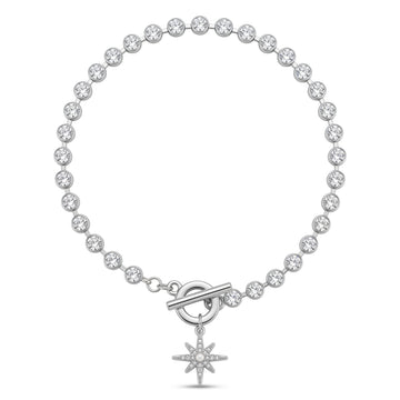 PRAO Anklet Anti-Tarnish Starburst Tennis