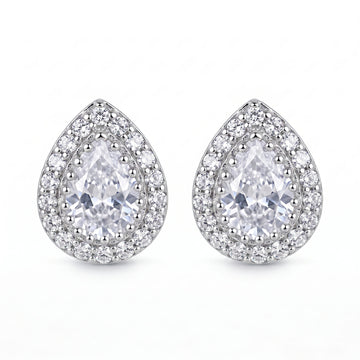 PRAO Earrings Anti-Tarnish Blue Halo Studs