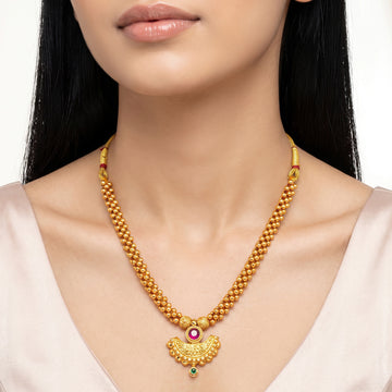 PRAO Necklace Anti-Tarnish Crescent Pendant Chain