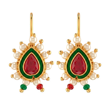 PRAO Earrings Anti-Tarnish Enamel Pearl Dangles