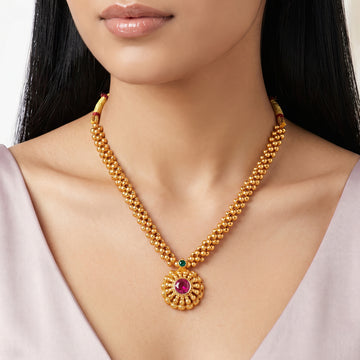PRAO Necklace Anti-Tarnish Floral Pendant Chain