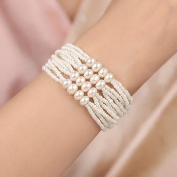 PRAO Bracelet Anti-Tarnish Seed Bead Pearl (Adjustable Size)