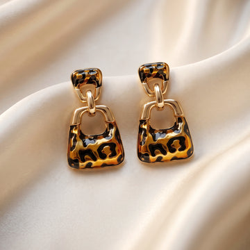 PRAO Earrings Anti-Tarnish Tortoiseshell Dangles