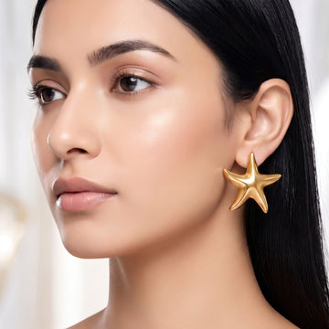 PRAO Earrings Anti-Tarnish Starfish Studs