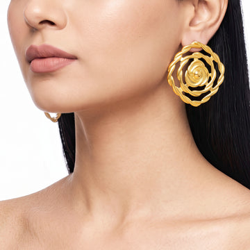 PRAO Earrings Anti-Tarnish Rose Studs