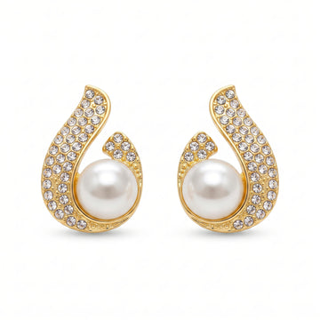 PRAO Earrings Anti-Tarnish Pearl Swirl Studs