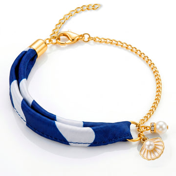 PRAO Bracelet Anti-Tarnish Seashell Charm Fabric Chain (Adjustable Size)