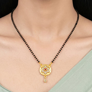 PRAO Necklace Anti-Tarnish Star Crystal Mangalsutra