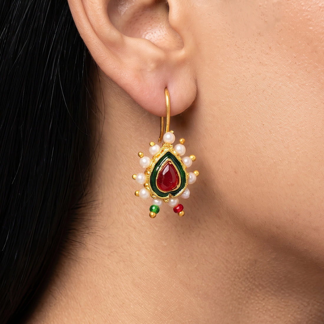 PRAO Earrings Anti-Tarnish Enamel Pearl Dangles