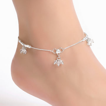 PRAO Anklet Anti-Tarnish Crystal Drop Ghungroo