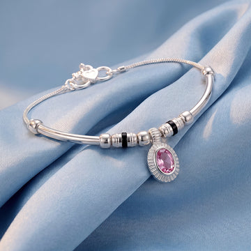 PRAO Anklet Anti-Tarnish Pink Sunburst Charm