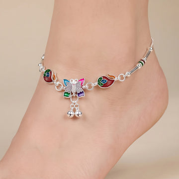 PRAO Anklet Anti-Tarnish Butterfly Paisley Charm