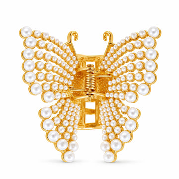 PRAO Hair Claw Clip Anti-Tarnish Pearl Butterfly